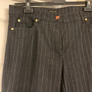 Escada Black with Silver Pinstripe Denim Jeans 40